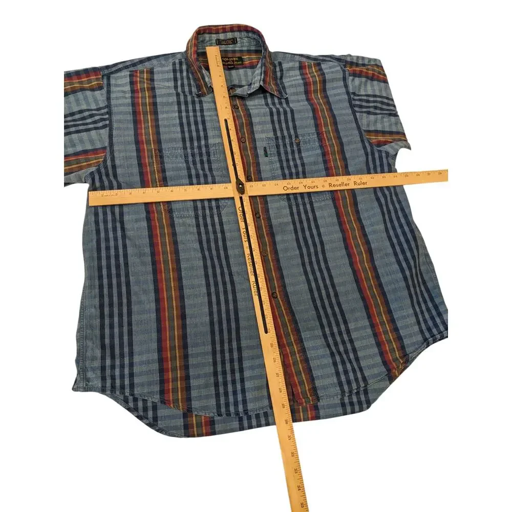 Colours by Alexander Julian Shirt Mens XL Plaid Cotton Long Sleeve Vintage Style - Picture 2 of 13